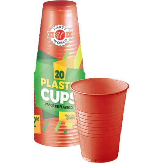 U 12oz Plastic Cup 20ct - Red 48/cs