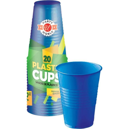 U 12oz Plastic Cups 20ct- Blue 48/cs