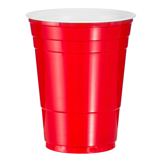 16oz Plastic Cups 16ct- Red 48/cs