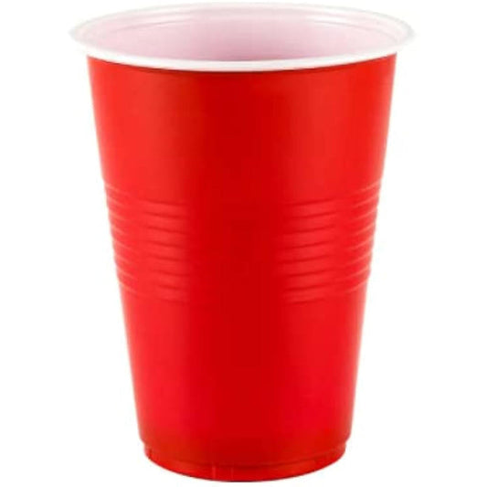 16oz Plastic Cups 50ct-Red 12/cs