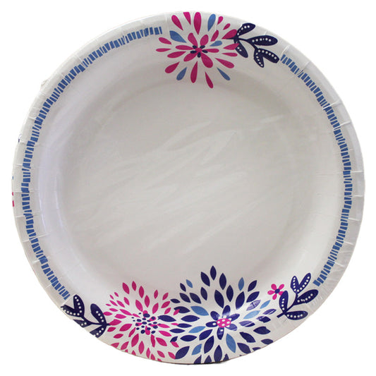 9' Leaves Design Paper Plate 24ct; 12/cs