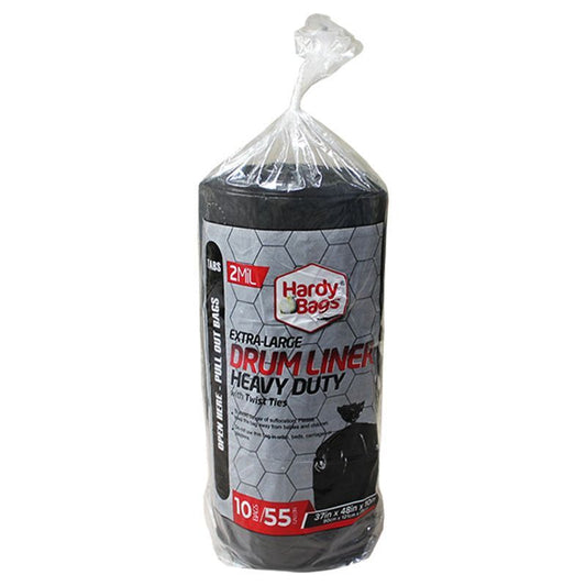 Hardy Bags 55G 10ct Heavy Duty Drim Liner Bags Roll 12/cs