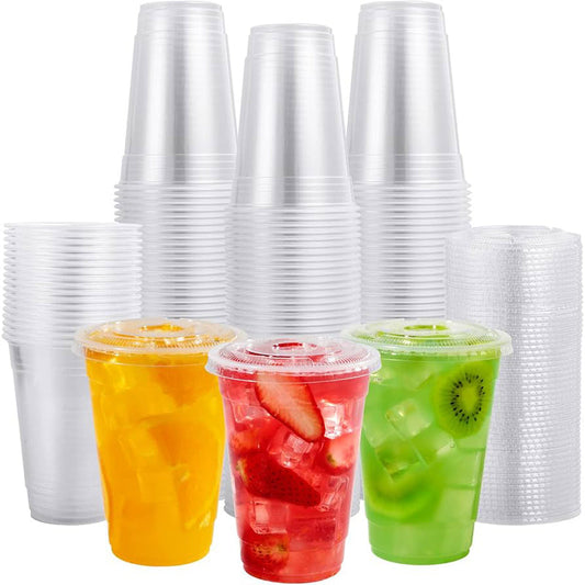 16oz Clear Beverage Cups & Lid 10ct; 24/cs