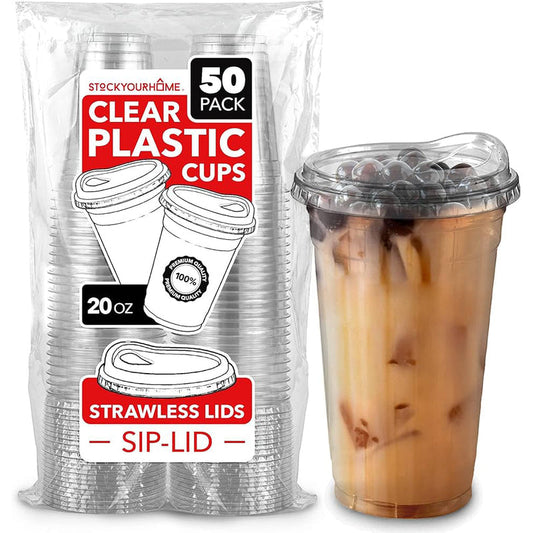 20oz Clear Beverage Cups & Lid 10ct; 24/cs