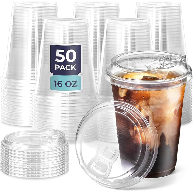 "U" 16oz Plastic Cups 50ct- Clear 12/cs