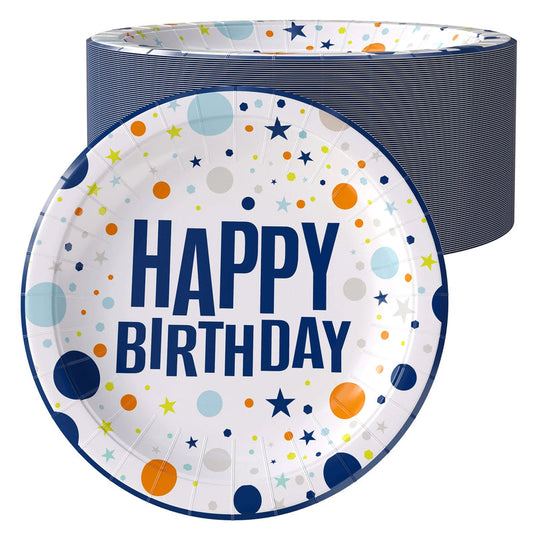 7" Birthday Design Paper Plate 48ct; (12/cs
