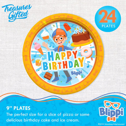9" Birthday Design Paper Plate 24ct; (12/cs)