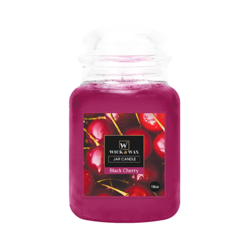 Wick Wax Candles 18oz - Black Cherry (Rose Red) 6/cs
