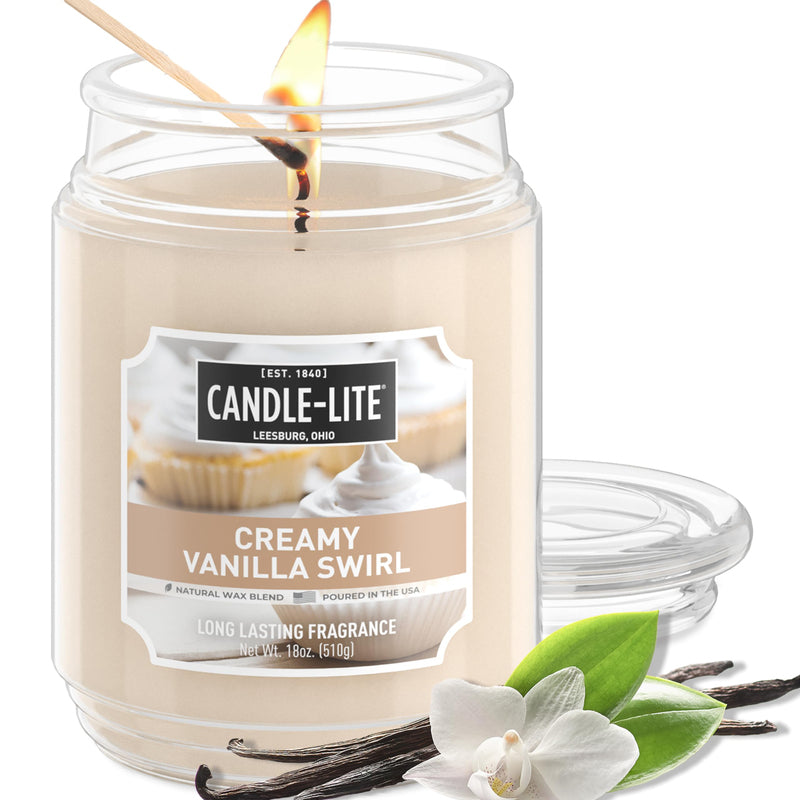 Wick Wax Candles 18oz - Vanilla (Beige) 6/cs