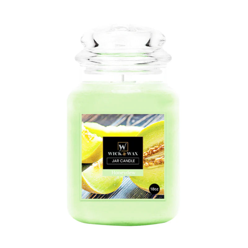 Wick Wax Candles 18oz - Honeydes Melon (Green) 6/cs