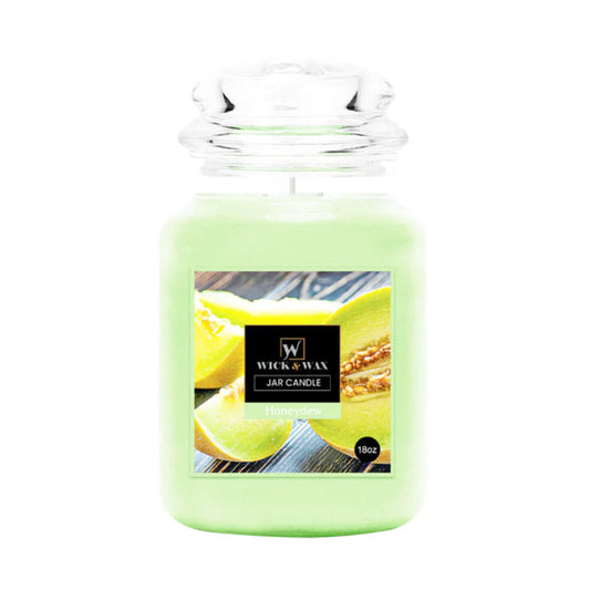 Wick Wax Candles 18oz - Honeydes Melon (Green) 6/cs