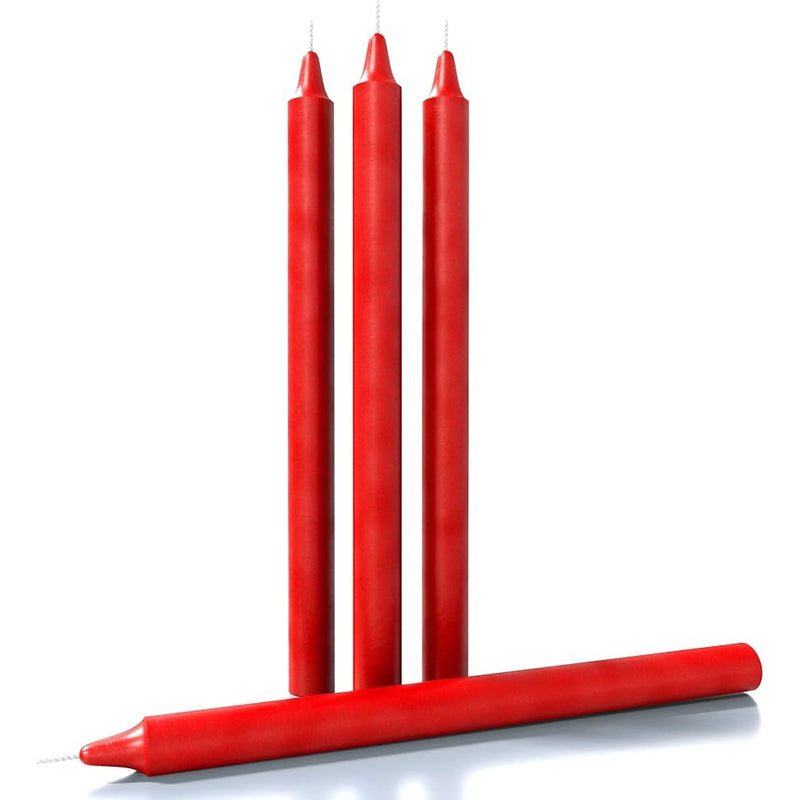Wick Wax Household Candles 4' Stick 10ct RED 24/cs