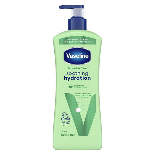 Vaseline Intensive Lotion 20.3oz (600ml)- Aloe Soothing Hydration 12/cs