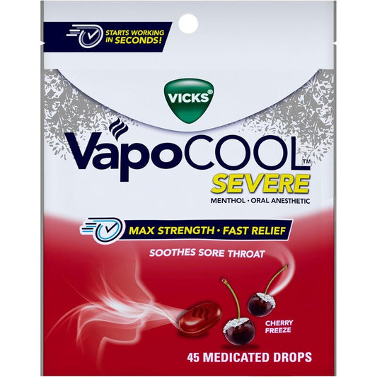 Vicks 45ct Medicated Drops-Cherry 9/pk