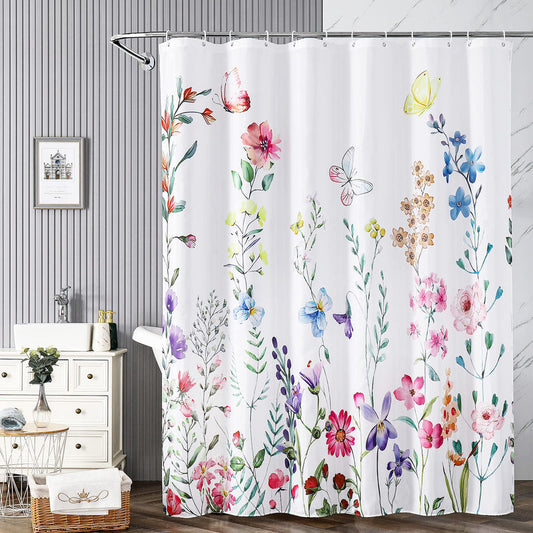 WEE'S Shower Curtain W Metal Hooks 70X72" Printed Polyester Assorted 12/cs