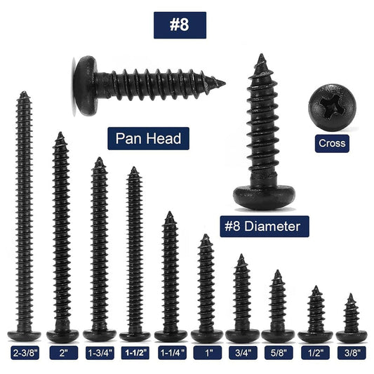 #8 TELSTAR 1.6" Screws Black Drywall 18pcs; 24/cs