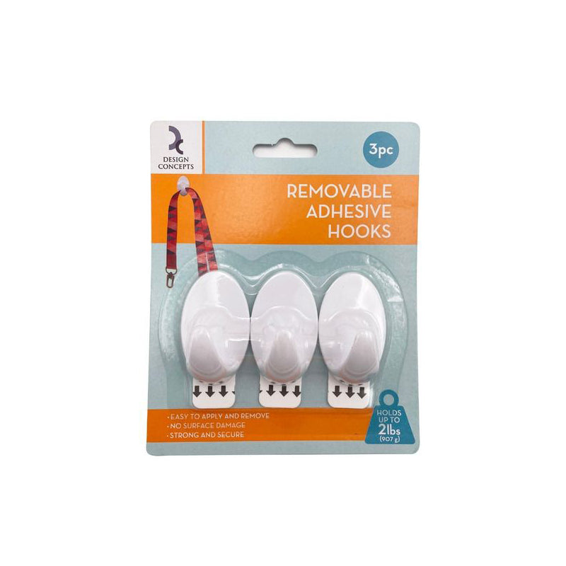 Telstar Adhesive Hooks Removable 3ct; 24/cs