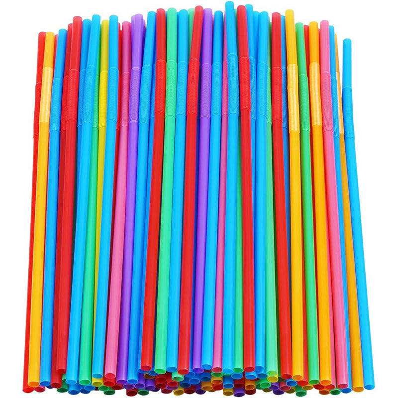 5 Fluo Colored Flexible Straw 200CT Box 24/cs