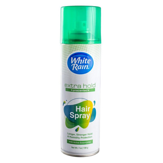White Rain Hair Spray Can 7oz-Extra Hold UnScented 12/cs