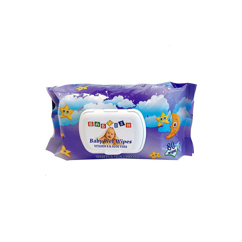 Babyish Baby Wipes 80ct Purple/POP 24/cs