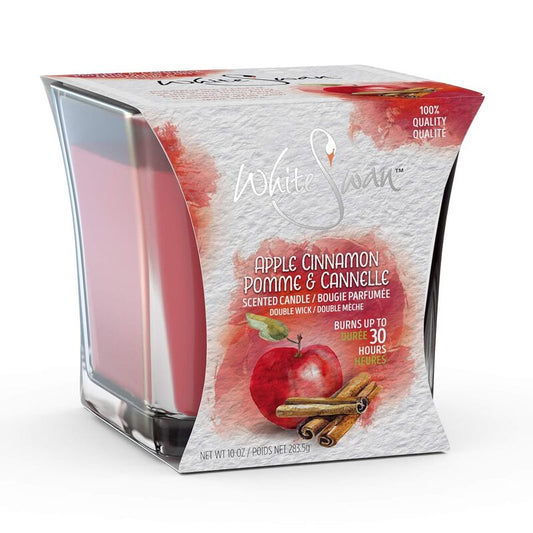 White Swan Scented Candle 10oz-Apple Cinnamon 6/cs