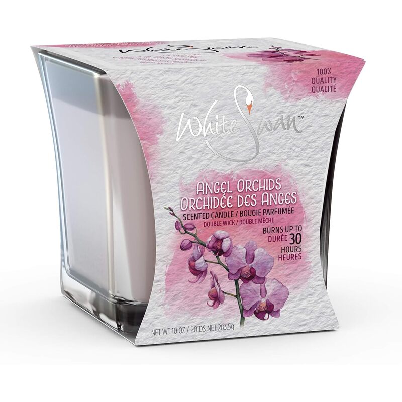 White Swan Scented Candle 10oz-Angel Orchids 6/cs