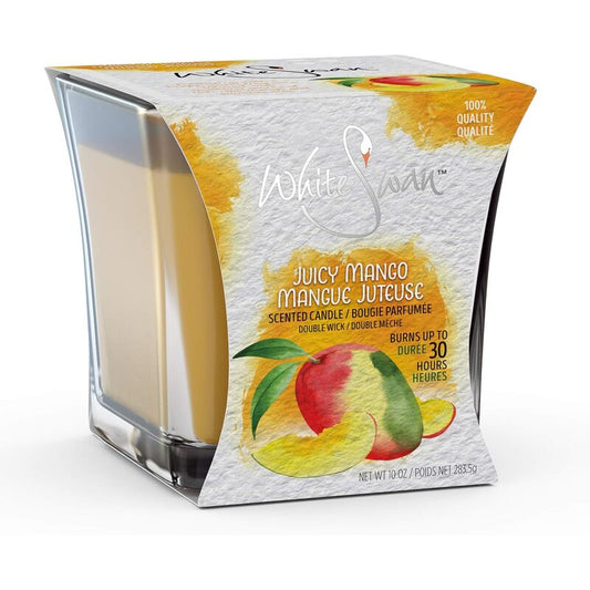 White Swan Scented Candle 10oz-Juicy Mango 6/cs