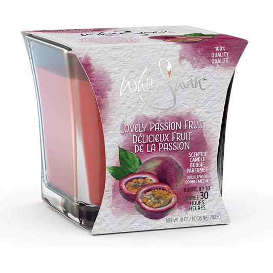 White Swan Scented Candle 10oz-Lovely Passion Fruit 6/cs