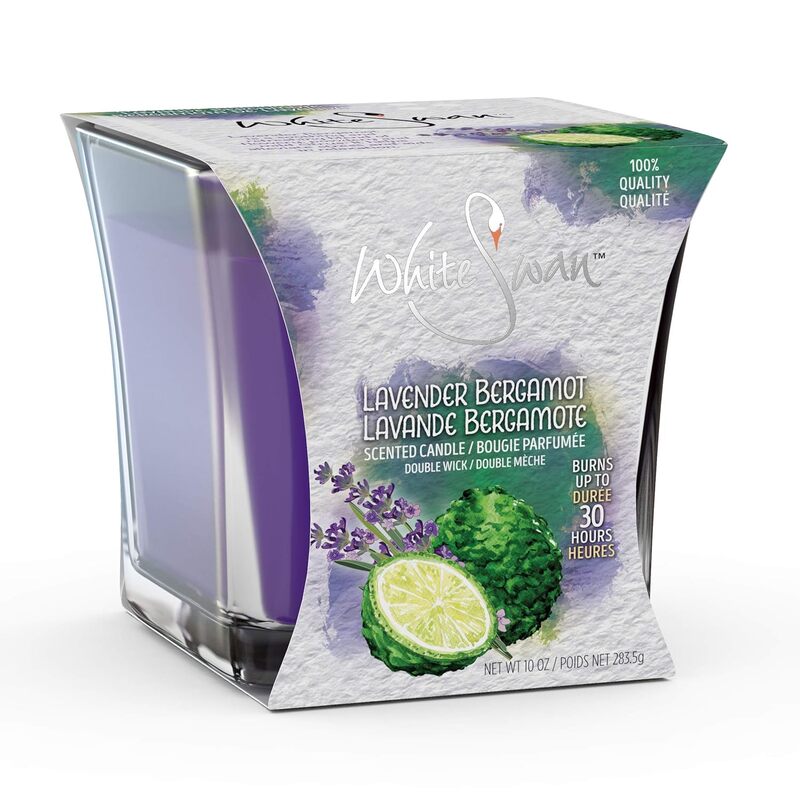 White Swan Scented Candle 10oz-Lavender Bergamot 6/cs