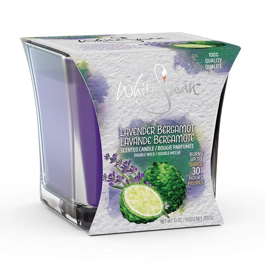 White Swan Scented Candle 10oz-Lavender Bergamot 6/cs