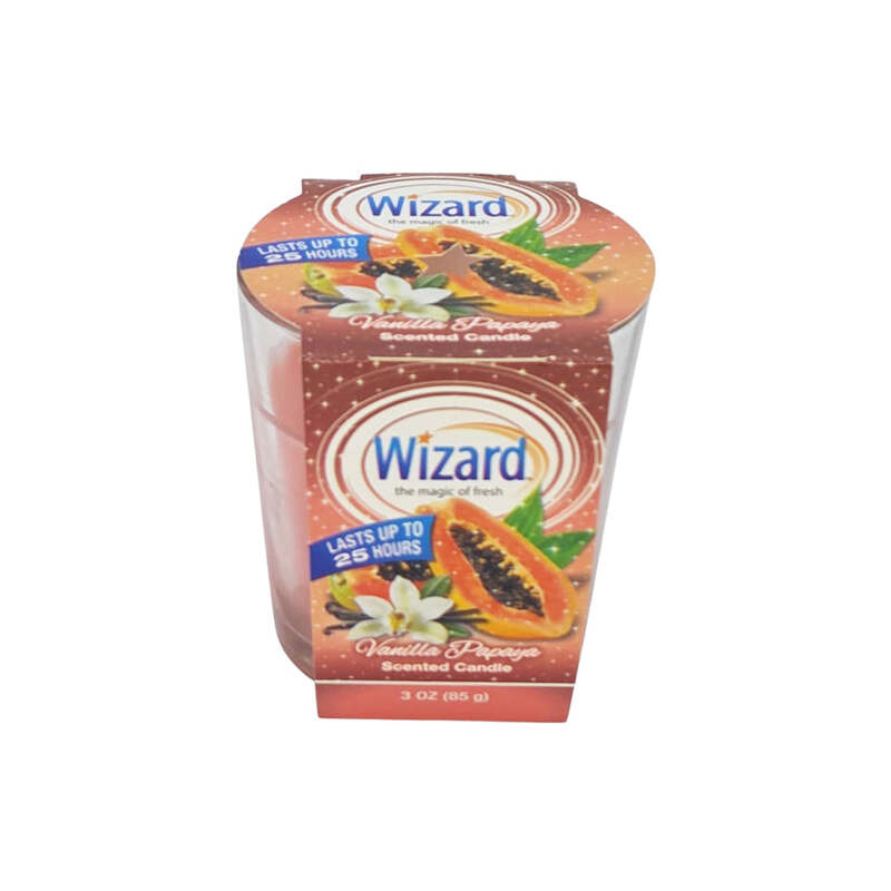 Wizard Scented Candle 3oz-Vanilla Papaya 12/cs