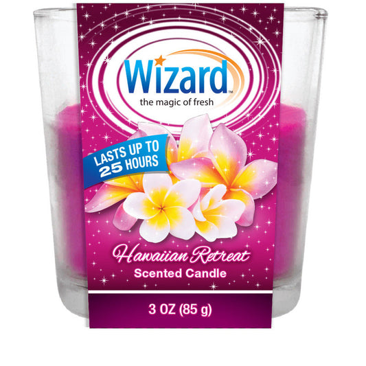 Wizard Scented Candle 3oz-Hawaiian Retreat 12/cs