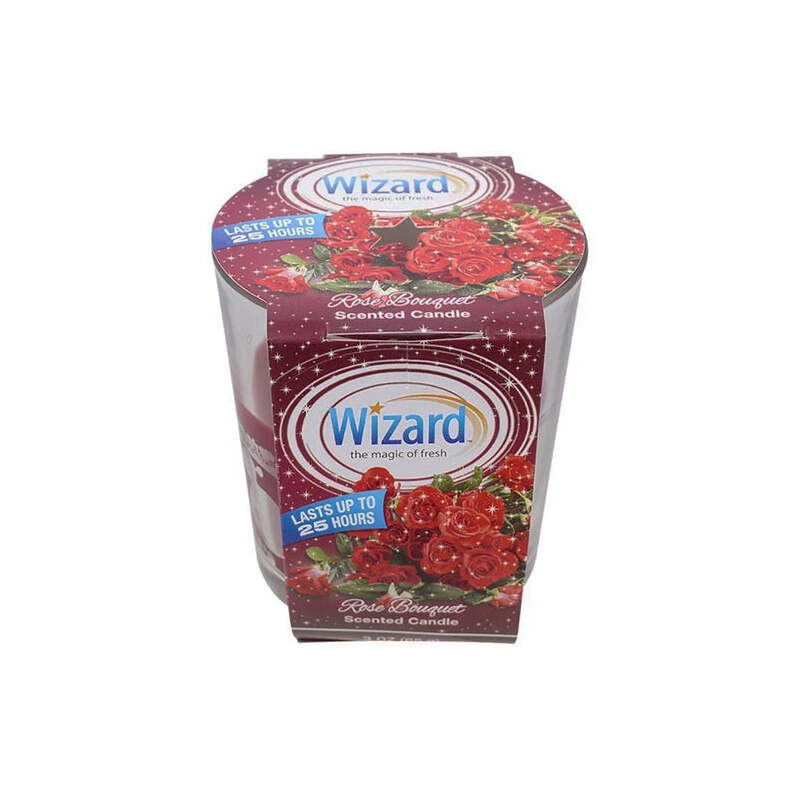 Wizard Scented Candle 3oz-Rose Bouquet 12/cs