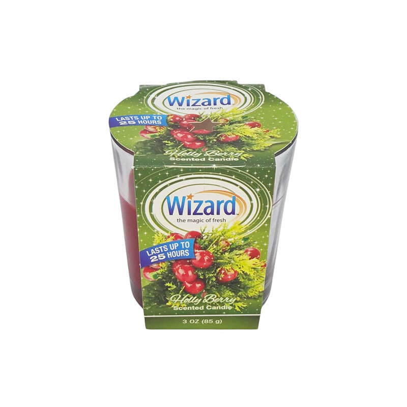 Wizard Scented Candle 3oz-Holly Berry 12/cs
