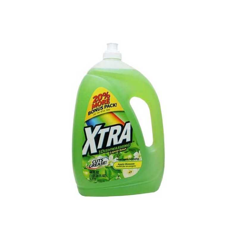 Xtra Dish Liquid 60oz-Green Apple 6/cs