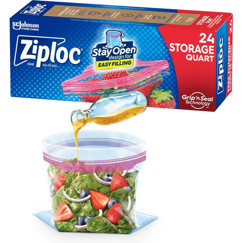 Ziploc Storage Bag 24ct-Quart 12/cs