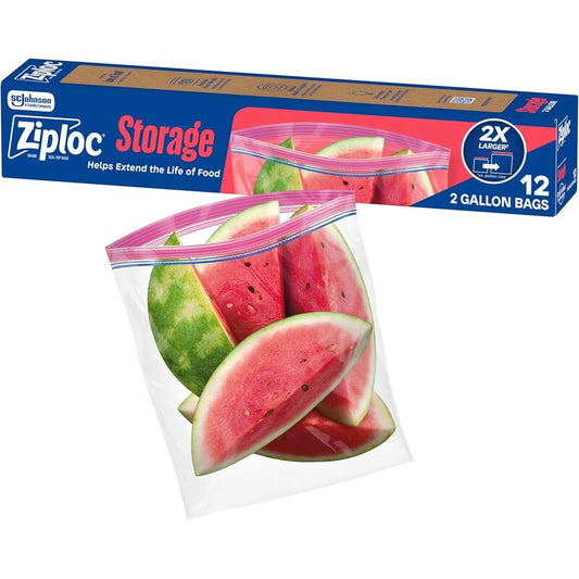 Ziploc Storage Bag 12ct- 2 Gallon 9/cs