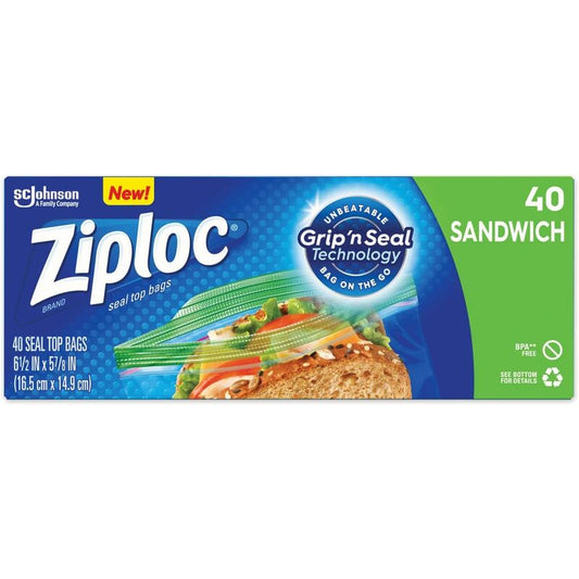 Ziploc 40ct Sandwich Bag 12/cs